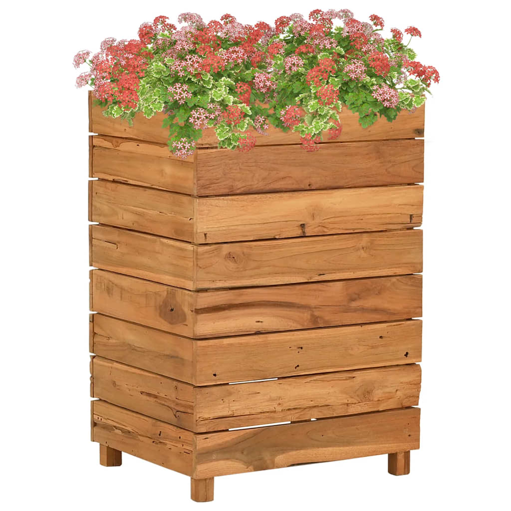 Vidaxl Planter surélevé 50x40x72 cm teck et acier recyclé