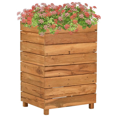 Vidaxl Planter surélevé 50x40x72 cm teck et acier recyclé