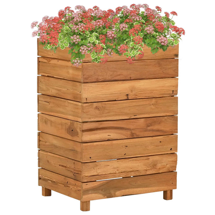 Vidaxl Planter surélevé 50x40x72 cm teck et acier recyclé