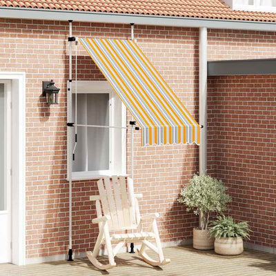 Vidaxl Luifel extensible manuellement 100 cm Stripes jaunes et bleues