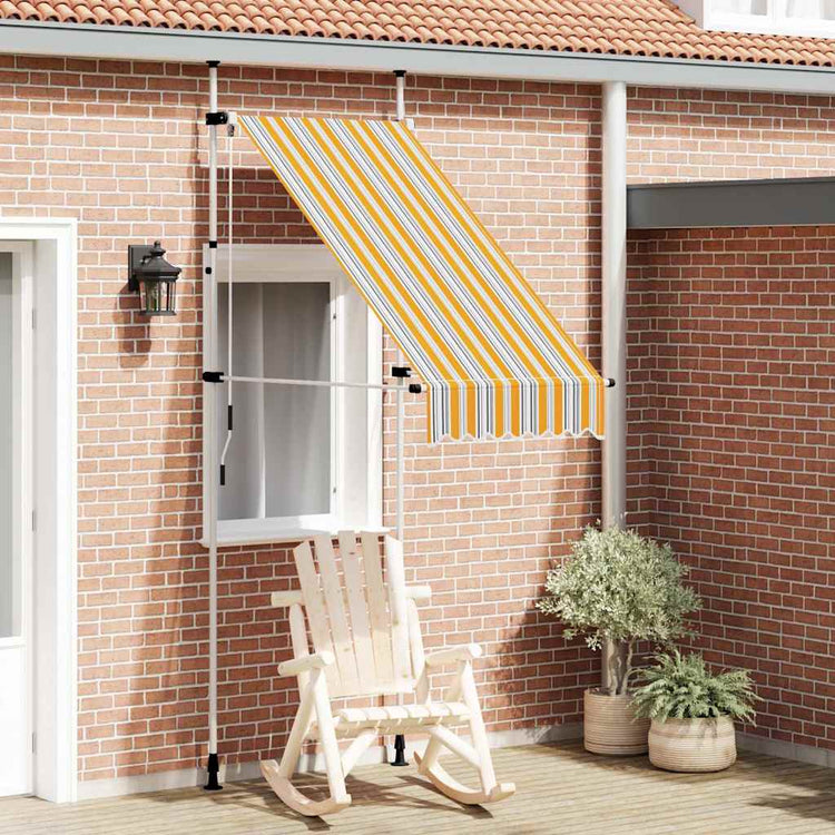 Vidaxl Luifel extensible manuellement 100 cm Stripes jaunes et bleues
