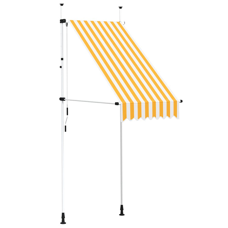 Vidaxl luifel extensible manuellement 100 cm orange et bandes blanches