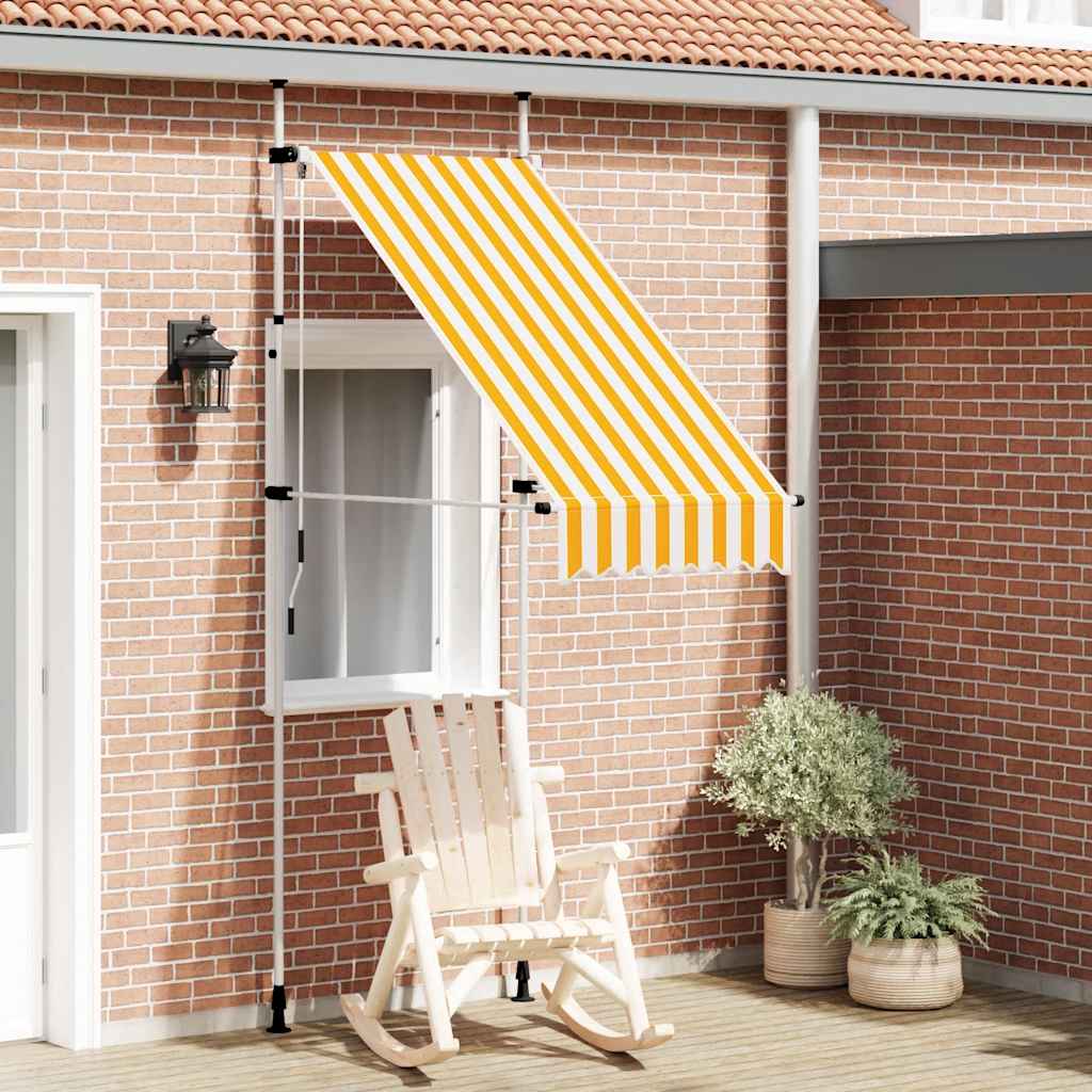 Vidaxl luifel extensible manuellement 100 cm orange et bandes blanches