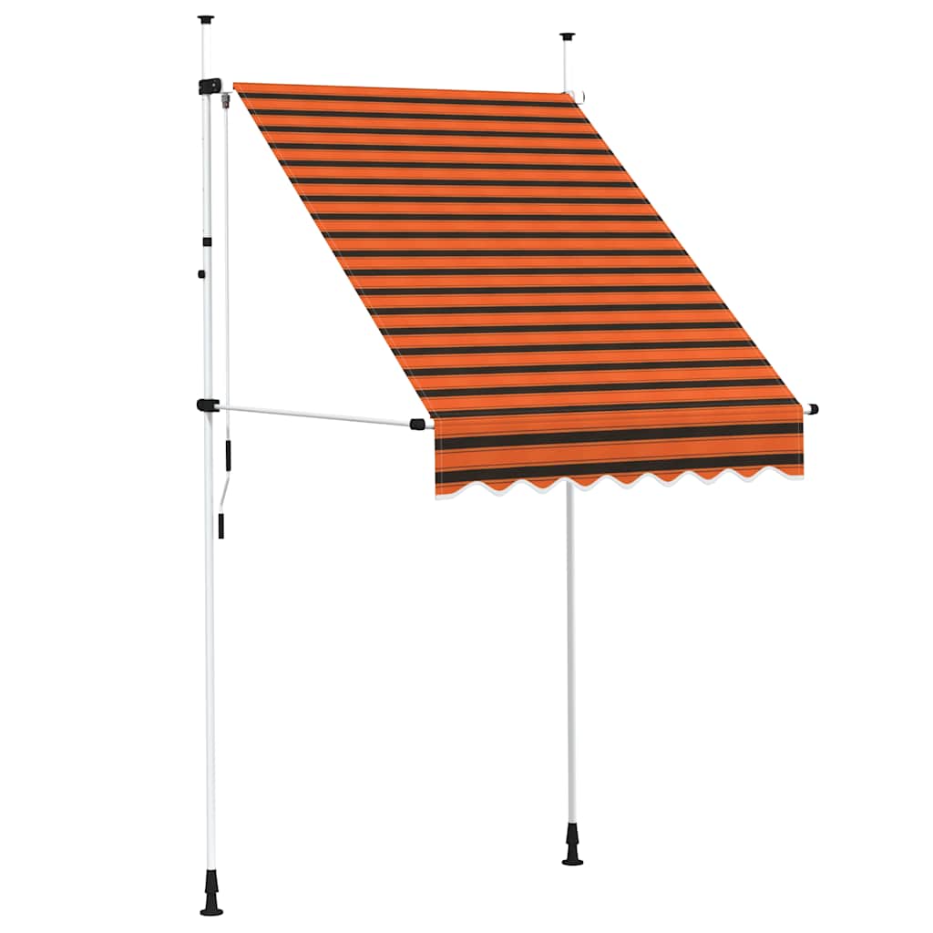 Vidaxl Luifel étend manuellement 150 cm d'orange et de brun