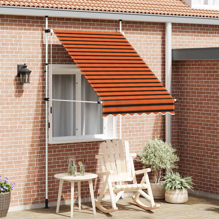 Vidaxl Luifel étend manuellement 150 cm d'orange et de brun