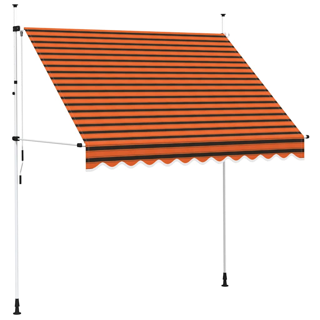 Vidaxl luifel extensible manuellement 250 cm orange et brun