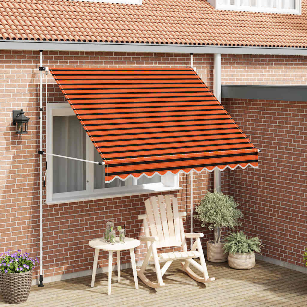 Vidaxl luifel extensible manuellement 250 cm orange et brun