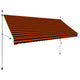 Vidaxl luifel extensible manuellement 300 cm orange et brun