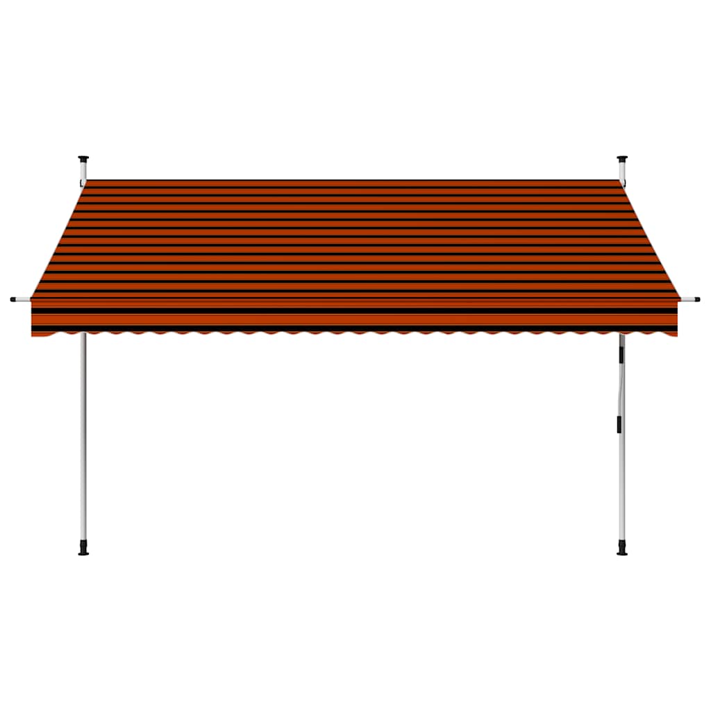 Vidaxl luifel extensible manuellement 300 cm orange et brun