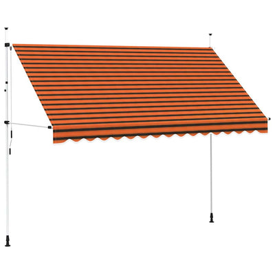 Vidaxl luifel extensible manuellement 350 cm orange et brun