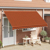 Vidaxl luifel extensible manuellement 350 cm orange et brun - afbeelding 1