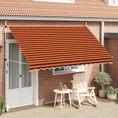 Vidaxl luifel extensible manuellement 350 cm orange et brun