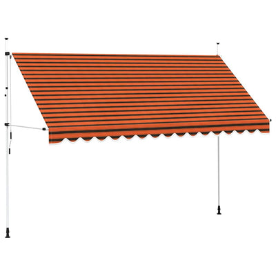 Vidaxl luifel extensible manuellement 400 cm orange et brun