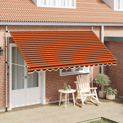 Vidaxl luifel extensible manuellement 400 cm orange et brun