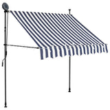 Vidaxl luifel extensible manuellement avec LED 100 cm bleu et blanc - afbeelding 1