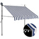 Vidaxl Luifel extensible manuellement avec LED 150 cm bleu et blanc