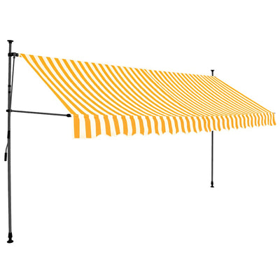 Vidaxl Luifel extensible manuellement avec LED 400 cm blanc et orange