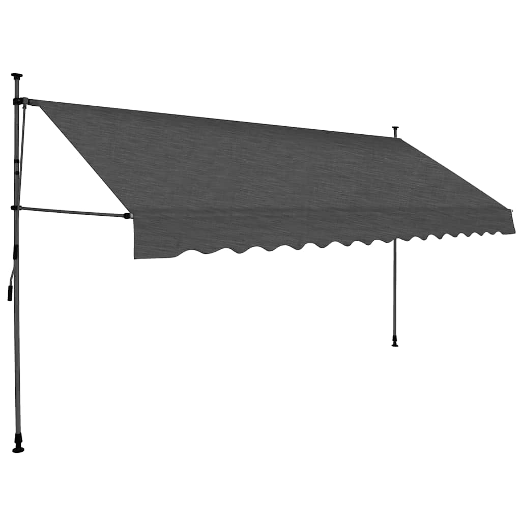 Vidaxl Luifel extensible manuellement avec une LED 350 cm anthracite -colored