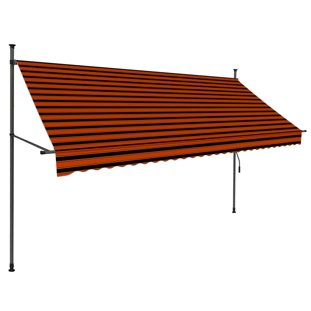 Vidaxl Luifel extensible manuellement avec LED 300 cm orange et brun
