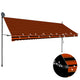 Vidaxl Luifel extensible manuellement avec LED 400 cm orange et brun