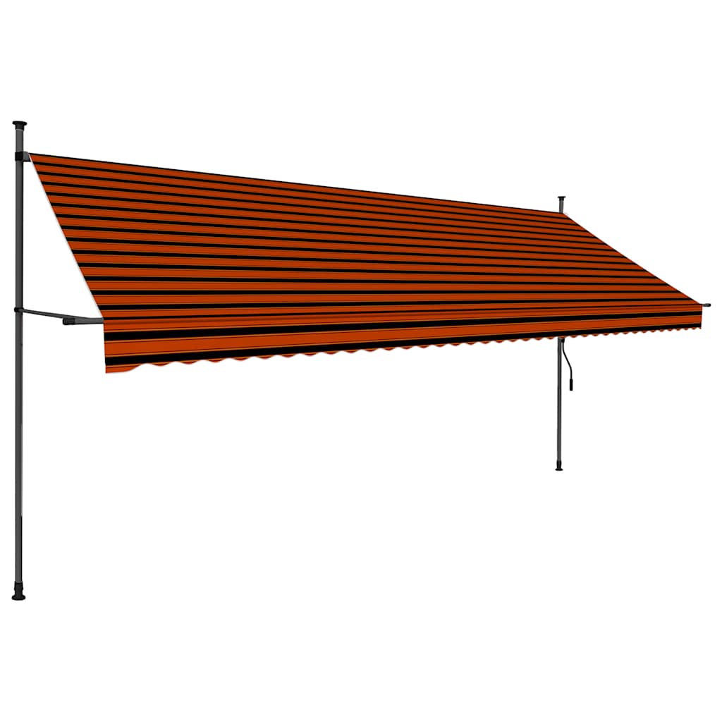 Vidaxl Luifel extensible manuellement avec LED 400 cm orange et brun