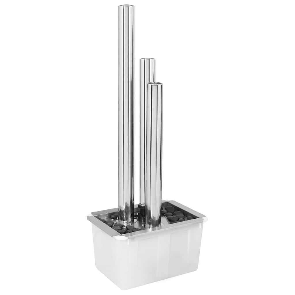 Vidaxl Garden Fountain 48x34x123 cm en acier inoxydable en argent coloré