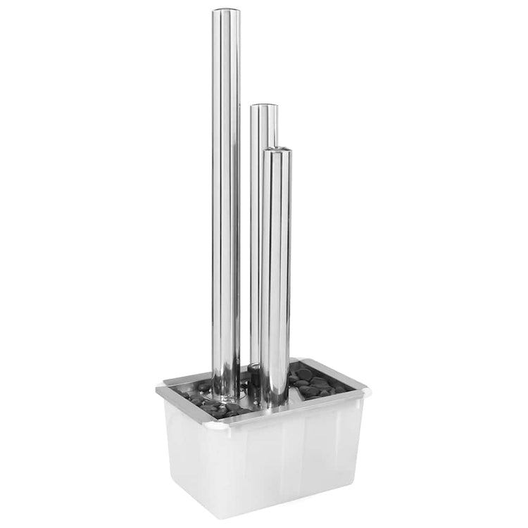 Vidaxl Garden Fountain 48x34x123 cm en acier inoxydable en argent coloré