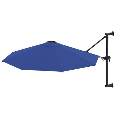Parasol mural vidaxl avec poteau en métal 300 cm bleu