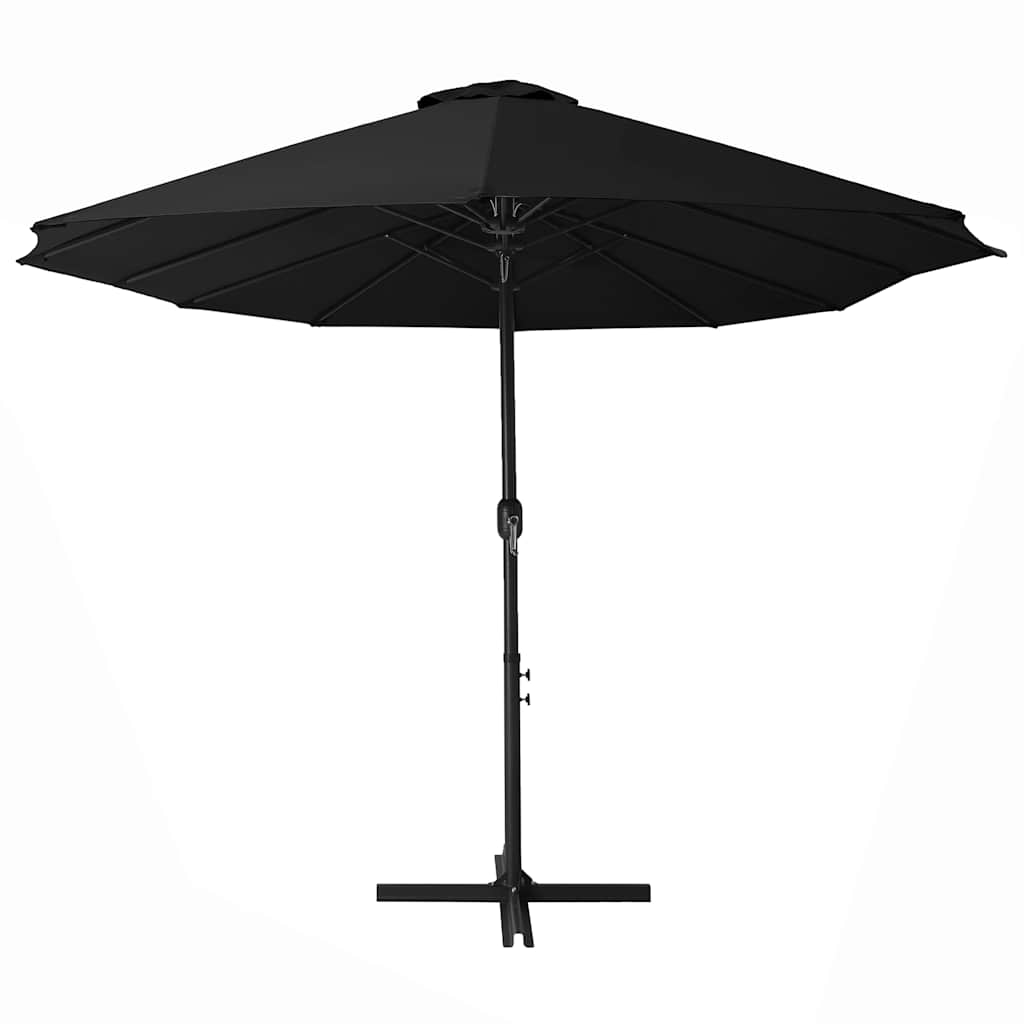 Parasol vidaxl avec poteau en aluminium 460x270 cm noir