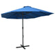 Parasol VidaXL avec mât en aluminium 460x270 cm bleu