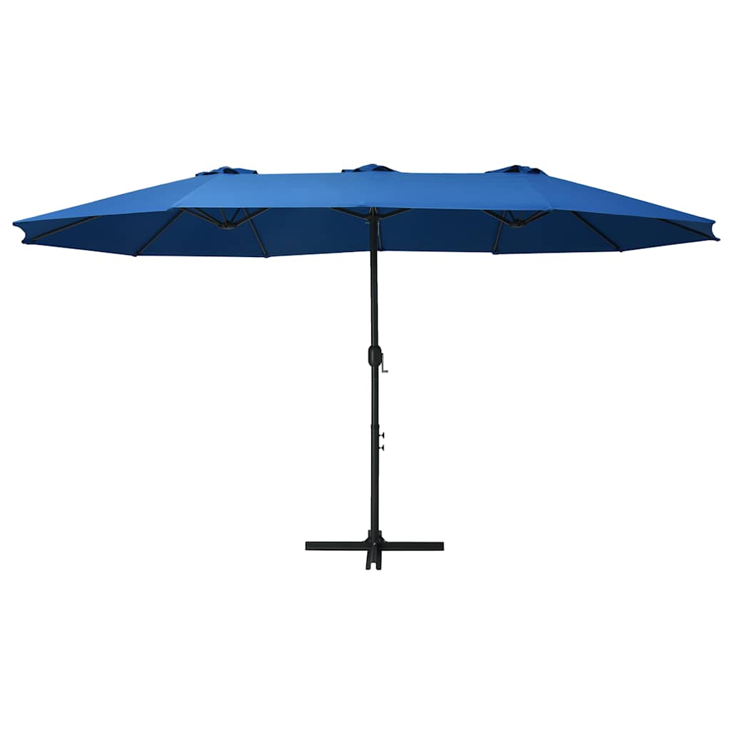 Parasol VidaXL avec mât en aluminium 460x270 cm bleu