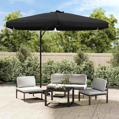Parasol vidaxl avec poteau en acier 300 cm noir