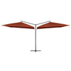 Vidaxl parasol double avec poteau en acier 250x250 cm en terre cuite -colored