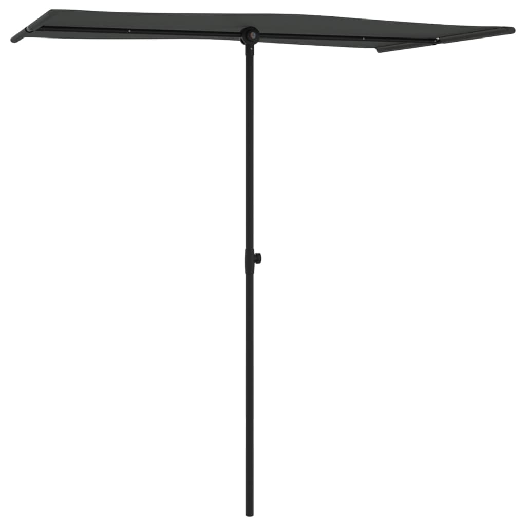 Vidaxl Parasol avec poteau en aluminium 180x110 cm anthracite -colored
