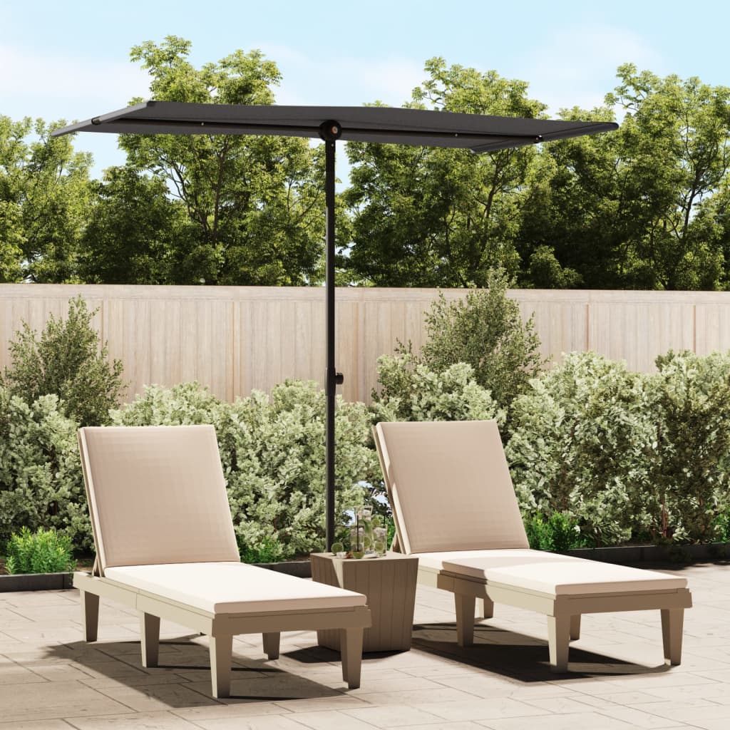 Vidaxl Parasol avec poteau en aluminium 180x110 cm anthracite -colored