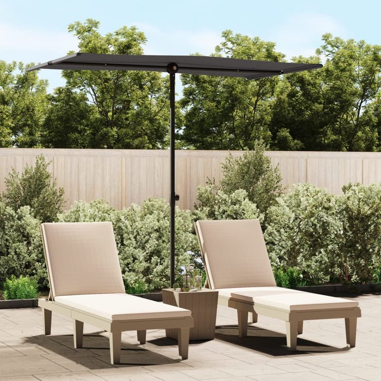 Vidaxl Parasol avec poteau en aluminium 180x110 cm anthracite -colored