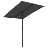 Parasol vidaxl avec poteau en aluminium 2x1,5 m noir - afbeelding 2