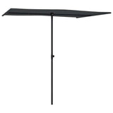 Parasol vidaxl avec poteau en aluminium 2x1,5 m noir - afbeelding 3