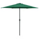 Vidaxl parasol avec poteau en aluminium 270x246 cm vert