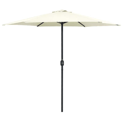 Vidaxl parasol avec poteau en aluminium 270x246 cm sableux blanc