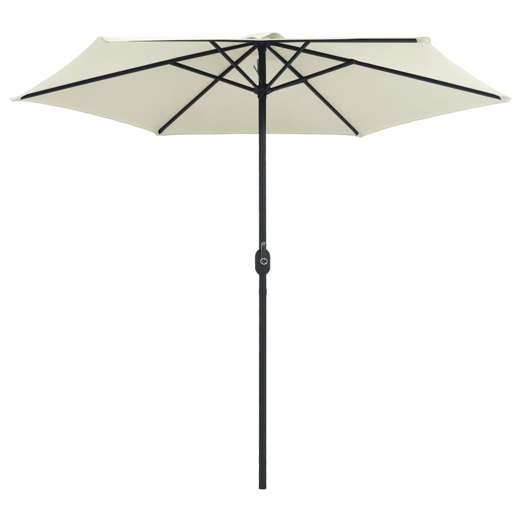 Vidaxl parasol avec poteau en aluminium 270x246 cm sableux blanc