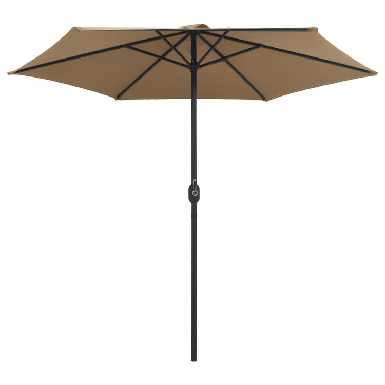 Vidaxl parasol avec poteau en aluminium 270x246 cm taupe