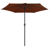 Vidaxl Parasol avec poteau en aluminium 270x246 cm en terre cuite
