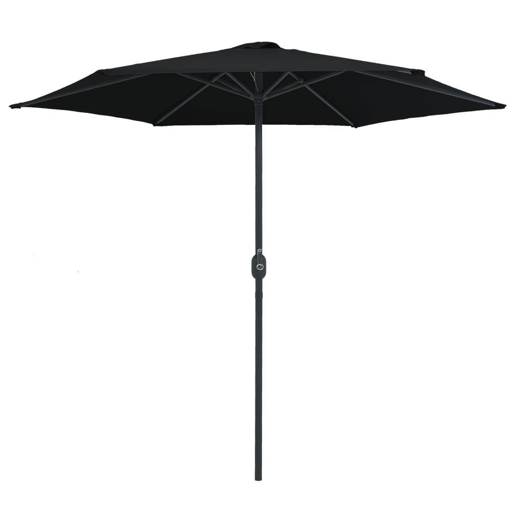 Parasol vidaxl avec poteau en aluminium 270x246 cm noir