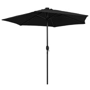 Parasol vidaxl avec éclairage LED et poteau en aluminium 270 cm noir - afbeelding 3