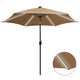 Parasol vidaxl avec éclairage LED et poteau en aluminium 300 cm taupe