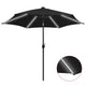 Parasol vidaxl avec éclairage LED et poteau en aluminium 300 cm noir