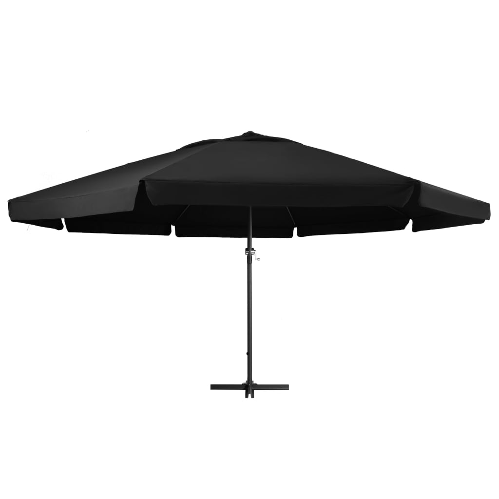 Parasol vidaxl avec poteau en aluminium 500 cm noir