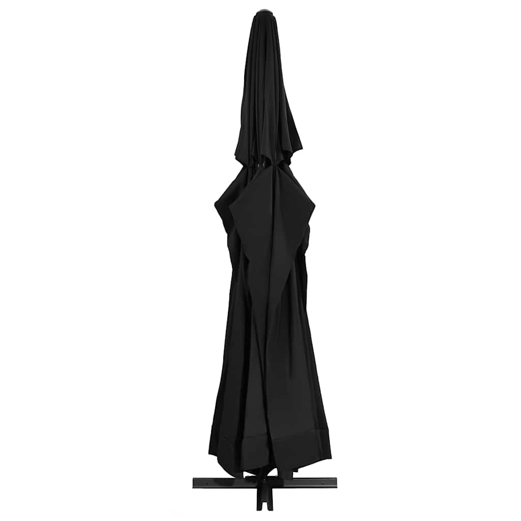 Parasol vidaxl avec poteau en aluminium 500 cm noir