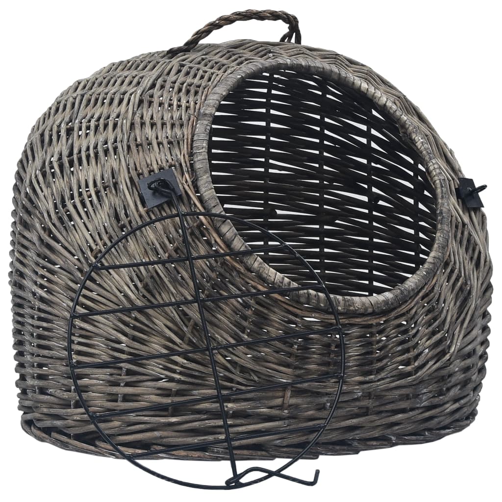 Vidaxl Cat Carrier 45x35x35 cm Willow Wood Grey